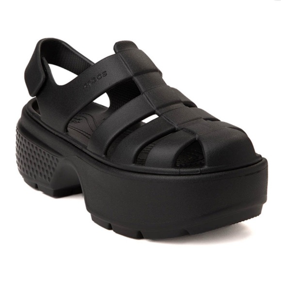 Crocs Stomp Platform Fisherman Sandal - Black - Picture 1 of 4